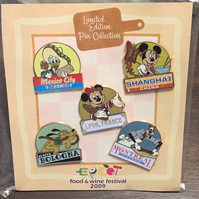Disney Limited Edition 500 EPCOT Food & Wine Festival 2009 Pin Set