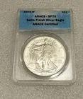 2008 W BURNISHED SILVER EAGLE ANACS SP70 ~~ BLUE LABEL ~~ PRISTINE ~~ NO SPOTS