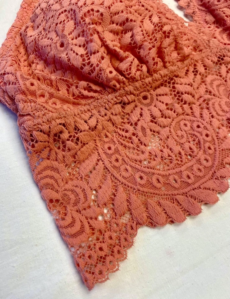 Aerie Far Out Lace Strappy Padded Plunge Bralette -- ROSE L - Image 2 of 4