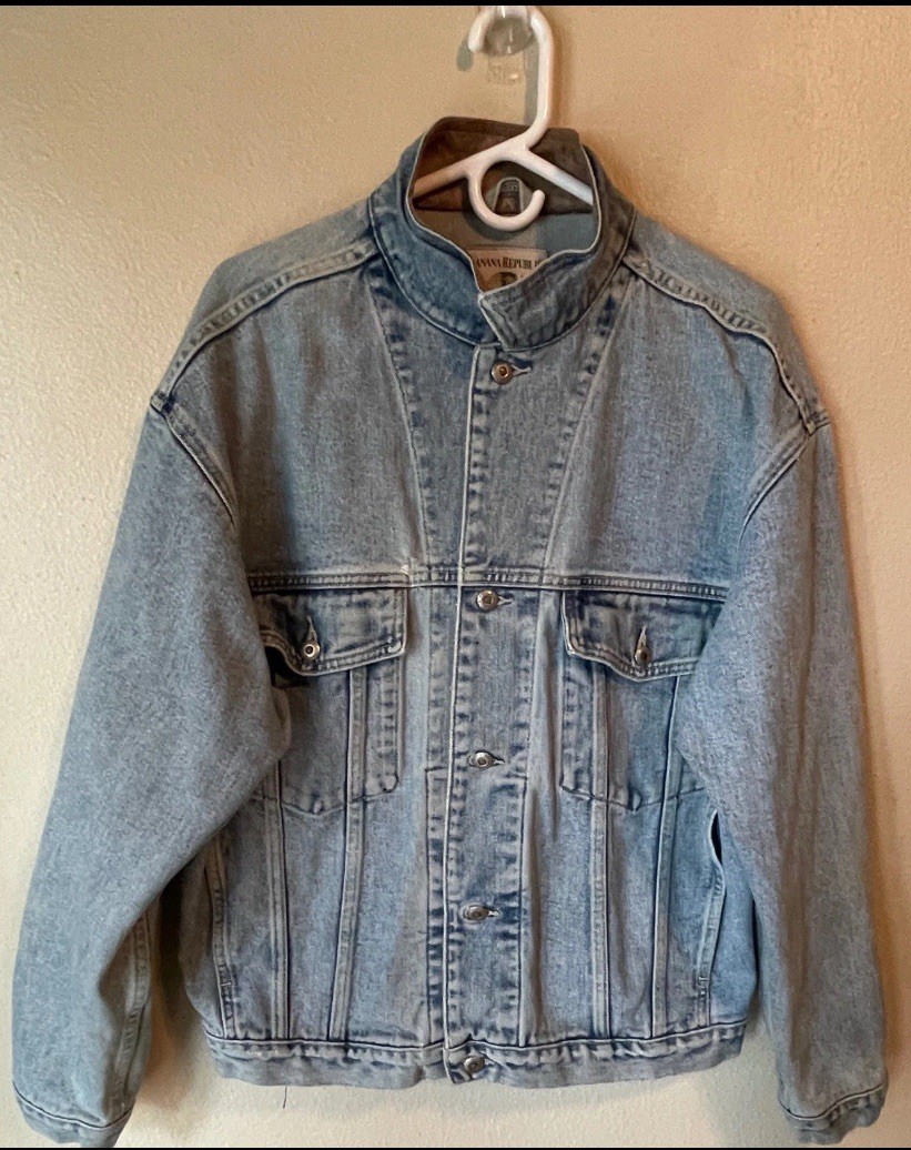 Vintage Banana Republic Jacket Men L 90s Jean Leather Adventure