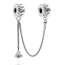 BRAND NEW Pandora Silver Grains of Energy Safety Chain Silicone Clip 797588-05