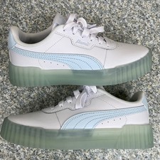 Puma Cali Star Glitz Kids Sneakers 4.5 White Light Blue Green Platform 403106-01