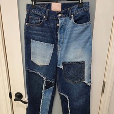 Revice Patchwork Jeans Women’s Size 28 Made in USA Straight Leg High Rise