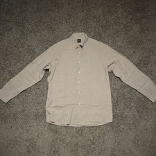 BOSS Hugo Boss Men's Light Beige Slim-Fit Dress Shirt