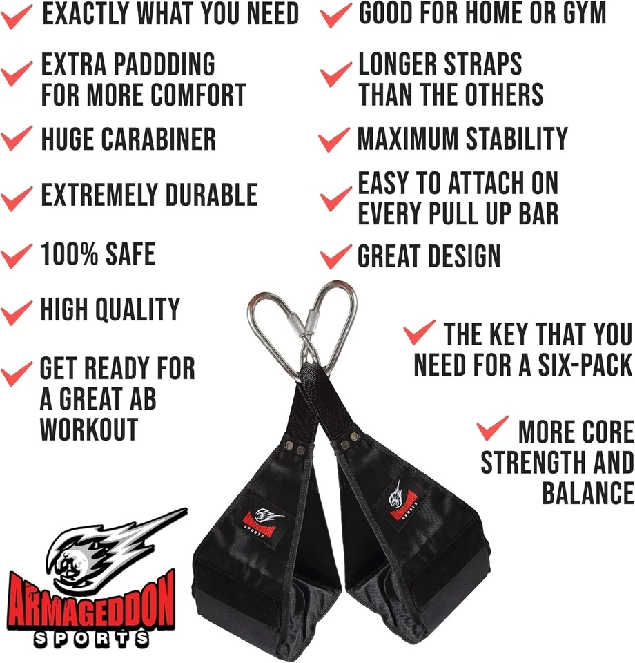 Premium Rip-Resistant Ab Sling Straps - Heavy Duty Leg Raise Equipment - Image 4 of 4