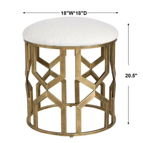 Trellis - 20.5 inch Geometric Accent Stool - 18 inches wide by 18 inches deep - Picture 6 of 7