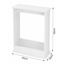 Slim Side Table with Magazine Rack Small End Table for Living Room, Bedroom