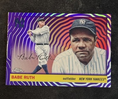 2025 Topps Chrome Platinum Babe Ruth #418 Purple Vibrations Refractor /250 