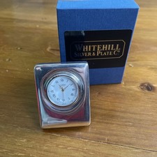 VINTAGE HALLMARKED STERLING SILVER WHITEHILL WS&P FRAME CLOCK DISPLAY Untested