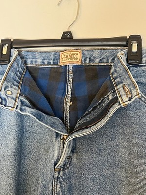 C.E. Schmidt Fleece Lined Jeans Men's 40x28 Blue Denim Workwear Pants
