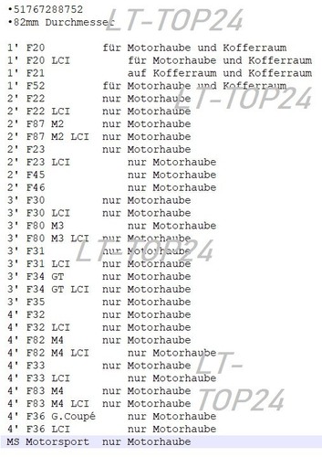 Emblema per bagagliaio cofano motore BMW 82mm F20/F22/F23/F31/F32 - Foto 2 di 3