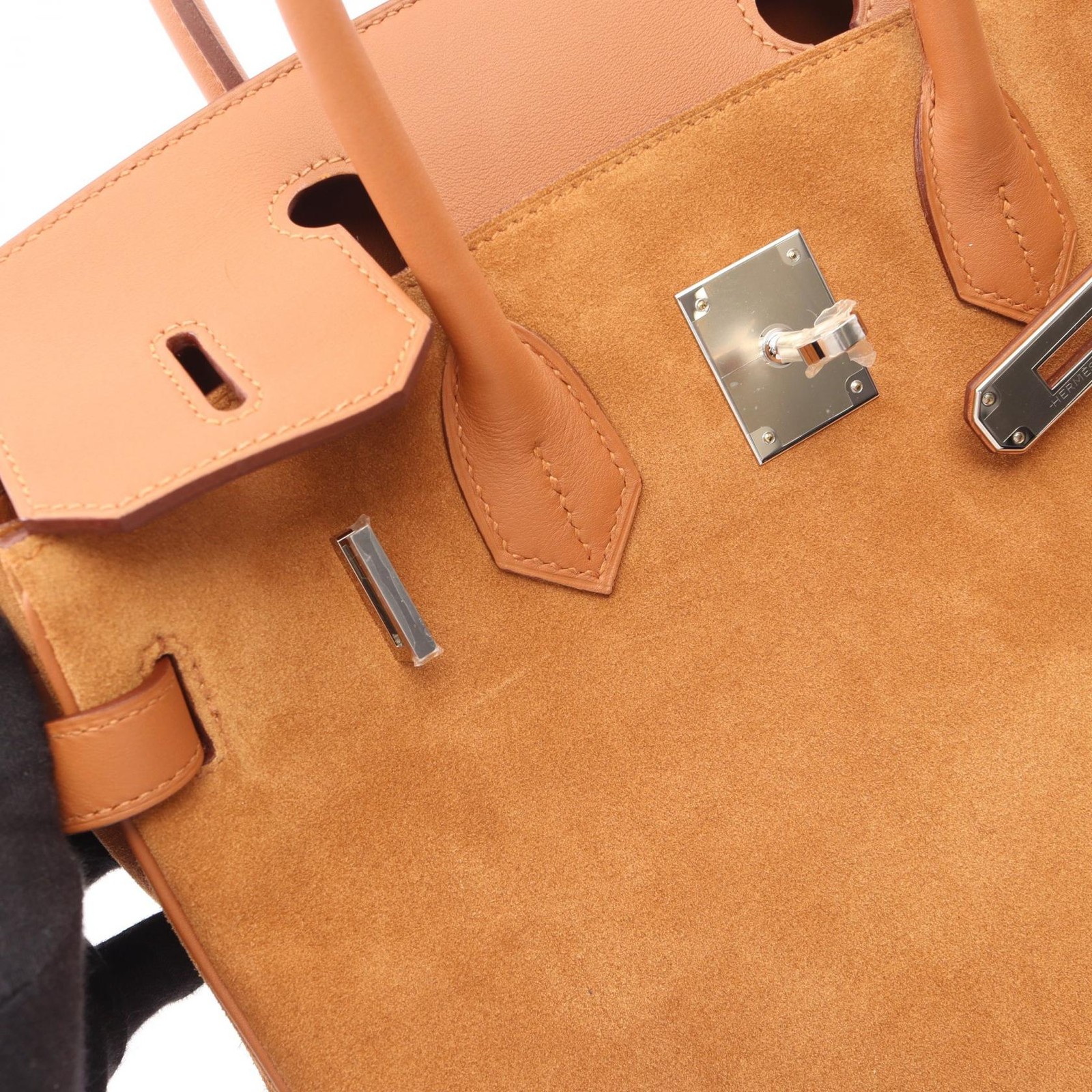 HERMES Birkin 30 Handbag Swift Suede leather Brown Gold SHW Used Women U image 10