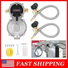 RV Propane Regulator 2 Tank Hoses,2-Stage Auto Changeover LP Propane Gas Regulat