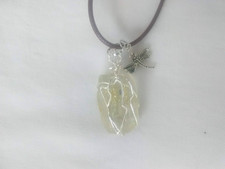 Frosted Glitter Beach Sea Glass Pendant Necklace 20" Boho Jewelry Gift