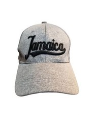 Mens Grey Baseball Cap Jamaica Embroidered Adjustable Back Strap Casual Design