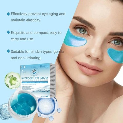 60pcs UnderEye Hydrogel Hyaluronic & Retinol Mask Patches CircleWrinkles W8Y1