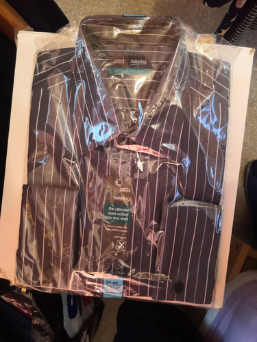 Marks and Spencer Men’s Tailoring, ultimate non iron, Black Pin Stripe 15.5" - Picture 1 of 7