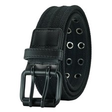 Men's Belts Leather Big and Tall Belts 47" Waist: 40"-43" Fabric 2hole Black