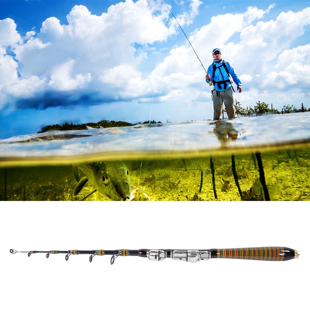 Fishing Rod Ultralight Carbon Fiber Telescopic Sea Fishing Pole Stick JF.
