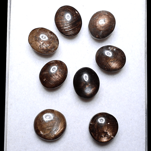 Sri Lankan 8 PC Natural Star Sapphire 11.6mm-12.8mm Untreated Cabochon Gemstones - Picture 6 of 11