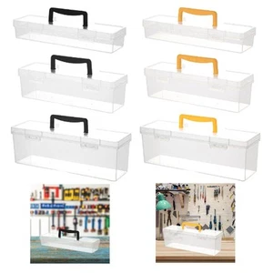 Storage Organizer Container Case Camping Hobby Clear Tool Box with Handle
