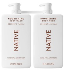 Native Nourishing Body Wash Coconut  Vanilla 2 x 34 Fl Oz