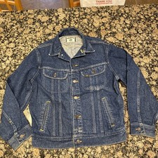 Vintage Lee Denim Jacket Womens M Blue 80s Trucker Jean Western USA Excellent