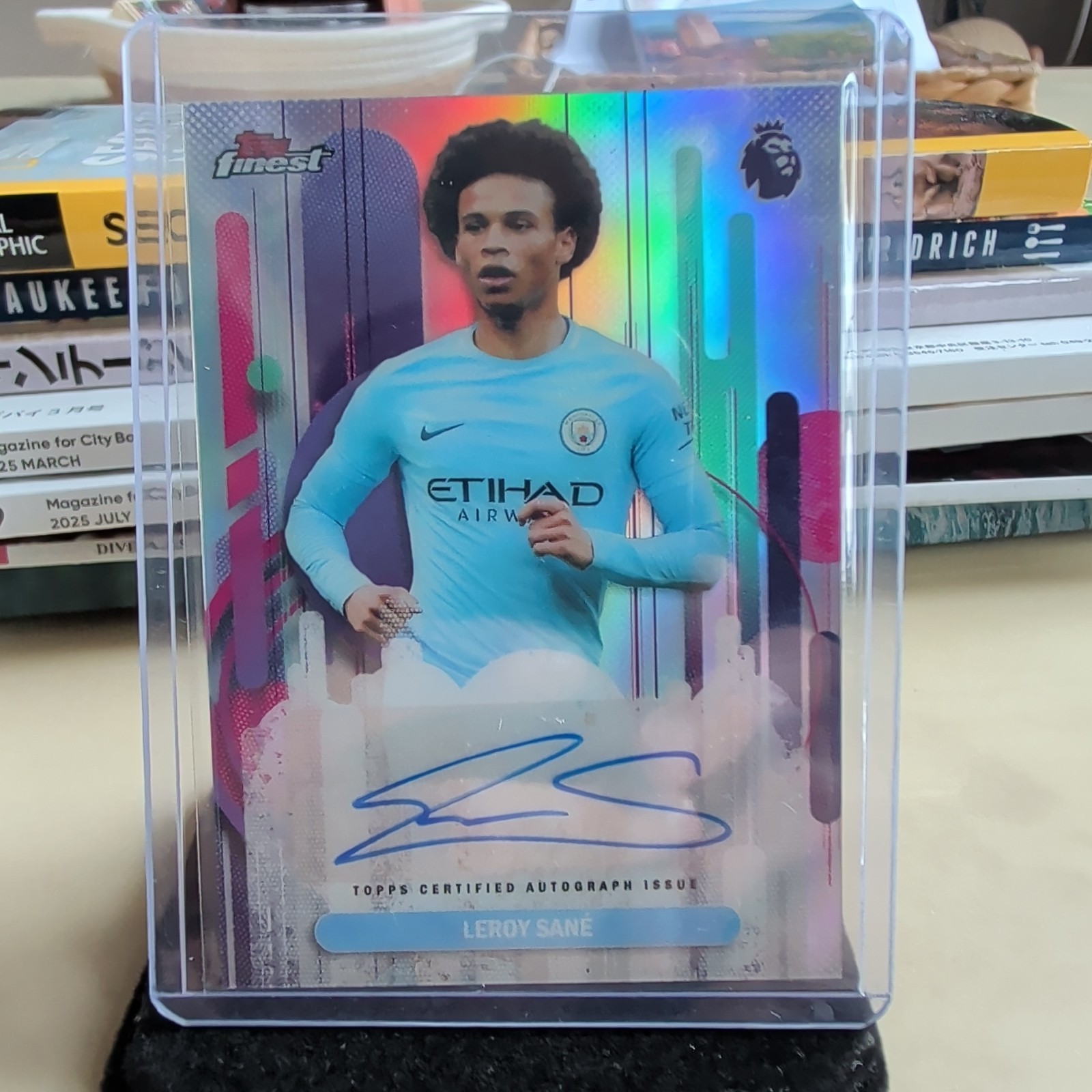 Leroy Sane REFRACTOR Auto 2025-26 Topps Finest Premier League Man City FA-LS