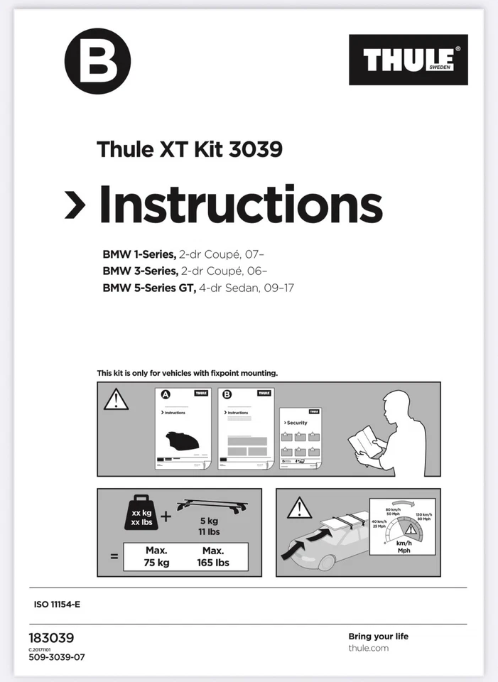 Комплект THULE Fit 3039 для BMW 1-Series, 3-Series, 5-Series GT - Изображение 2 из 2