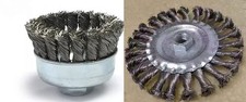 Angle Grinder Wire Brush Kit 4" Stainless Cup 4" Carbon Steel Twist Knot Wheel