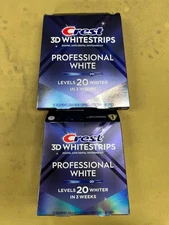 2 New Crest 3D Whitestrips Professional White - 40 Strips Each Box Exp. 03/2027