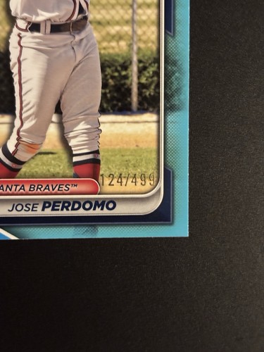 2024 Bowman Draft Jose Perdomo Sky Blue Paper /499 Atlanta Braves - Picture 2 of 2