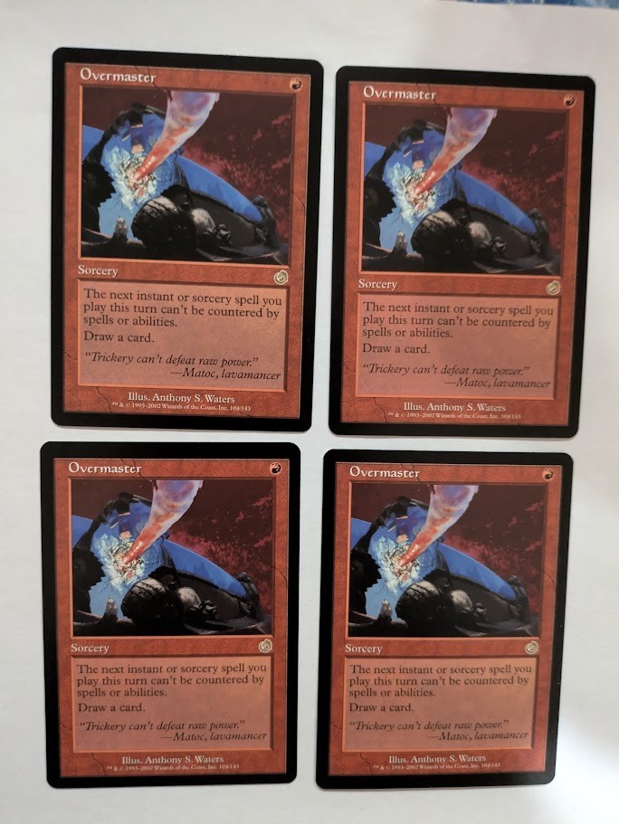 4 Overmaster Torment MTG NM Free shipping with tracking