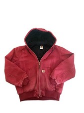 Carhartt Vintage Jacket Dark Red Zip-Up, Quilted, XLarge, 90s USA, J140-DKR