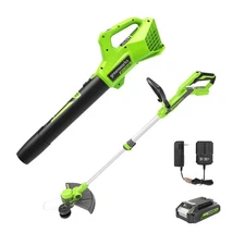 Greenworks 24V 12 inch String Trimmer & Edger (2-in-1) and Leaf Blower Combo Kit