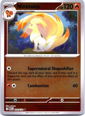 Pokemon - Ninetales 020/132  - Reverse Holo - Mega Evolution - NM/M