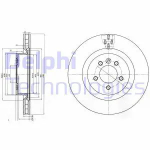 Delphi Bremsscheibe Bg9007c Vorne, Belüftet, 1 Stück - Bild 3