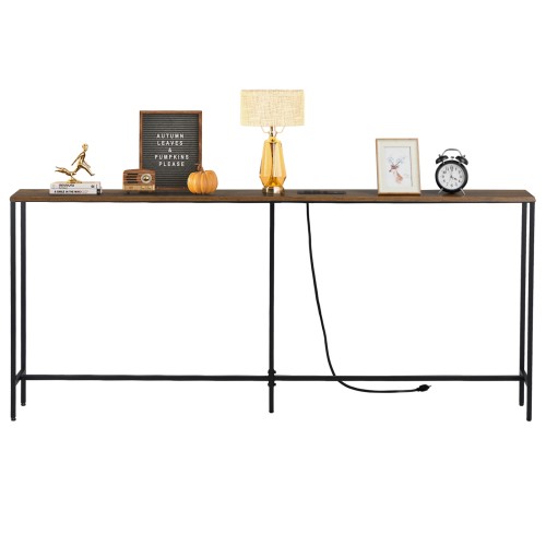 Console Table with Charging Station Behind Sofa Couch Table Long Hallway Table
