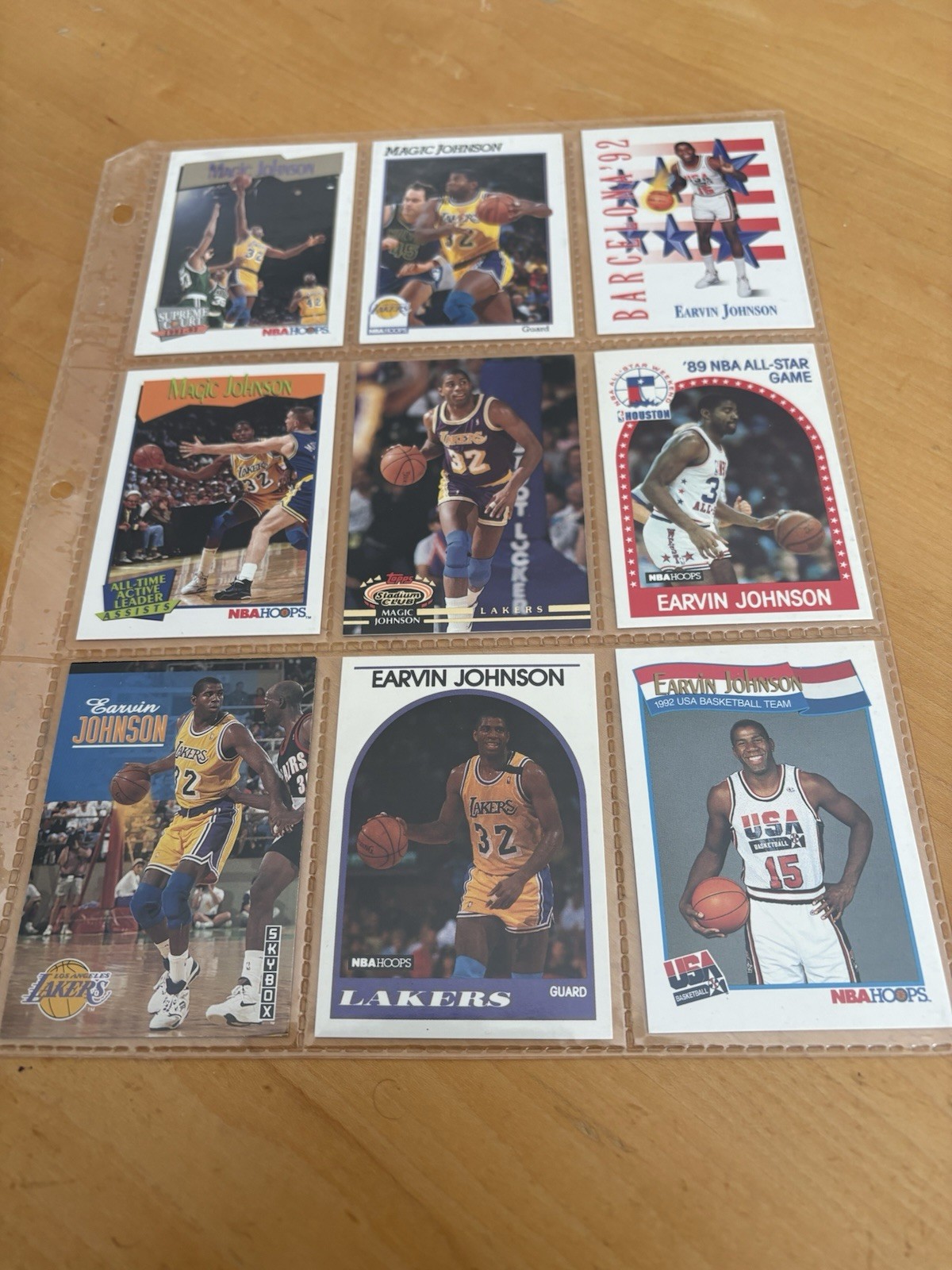 Magic Johnson Lot Of  9 Basketball Cards