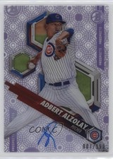 2018 Bowman High Tek Prospects Purple Rainbow Diffractor Adbert Alzolay Auto 4f5