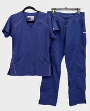 Grey  s Anatomy Women  s Scrub Set Navy V-Neck Top  Pants Size Small