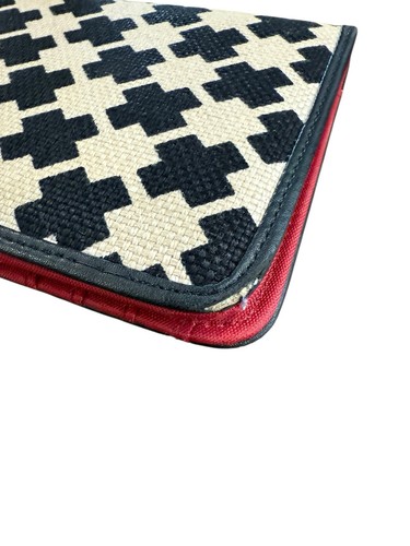 SPARTINA 449 Daufuskie Island ELLIS Square Snap Wallet Leather & Linen 8”x 4.75” - Picture 6 of 7