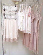 12 Pc *ALL WHITE* Lingerie Camisoles Full Dress & Half Slips Lot Vtg &ndash; Mod aw3