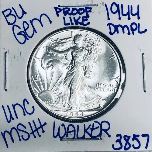1944 BU UNCIRCULATED WALKING LIBERTY SILVER HALF DOLLAR AUTHENTIC U.S. MINT 3857