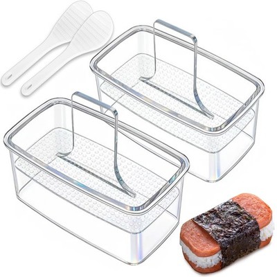 2PCS Clear Musubi Press Mold, Non-Stick Standard, 2 Pcs Transparent