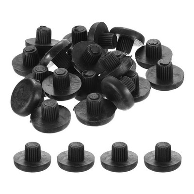 26Pcs 10mm/0.39'' Glass Table Top Bumpers with Stem Fits 3/8 Inch Hole Black
