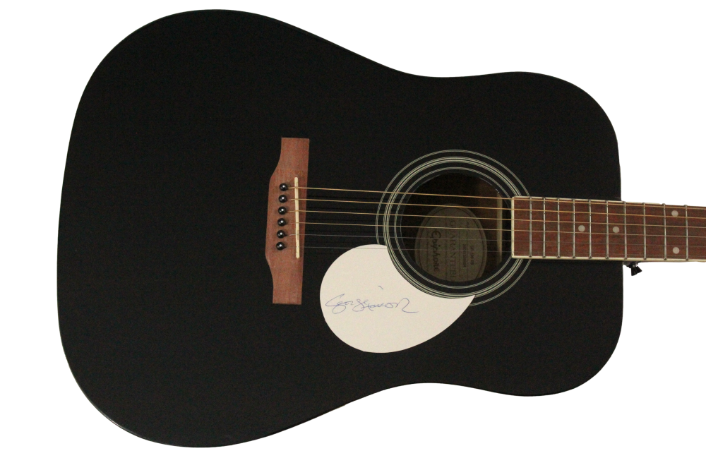 George Harrison The Beatles Signed Autograph Gibson Epiphone