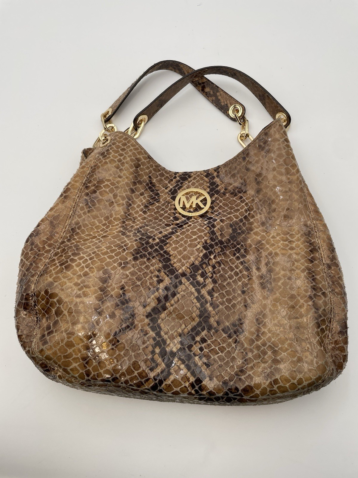 Michael Kors Chain Python Print Shoulder Bag Size… - image 1