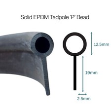 Solid EPDM P Seal – High-Quality Bead Seal – Sold Per Metre
