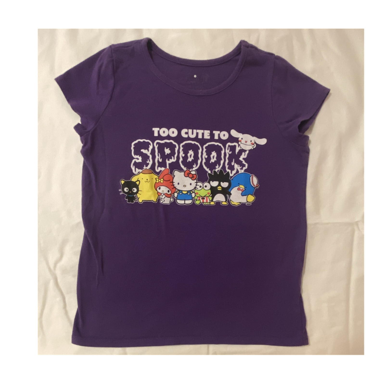 Sanrio Hello Kitty Girls Purple Graphic T-Shirt Crew Neck Size 7/8 Short Sleeve